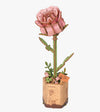 3D Wooden Flower Puzzle Pink Rose